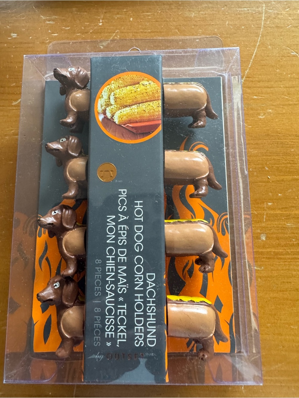 Dachshund Hot Dog Corn Holders - Brown Set of 4